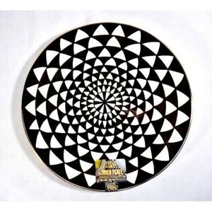 Thyme & Table Medallion Dinner Plate Black White Dinnerware Stoneware 10.5-inch
